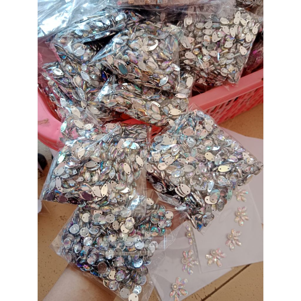 diamon tempel payet jahit pelangi 500biji