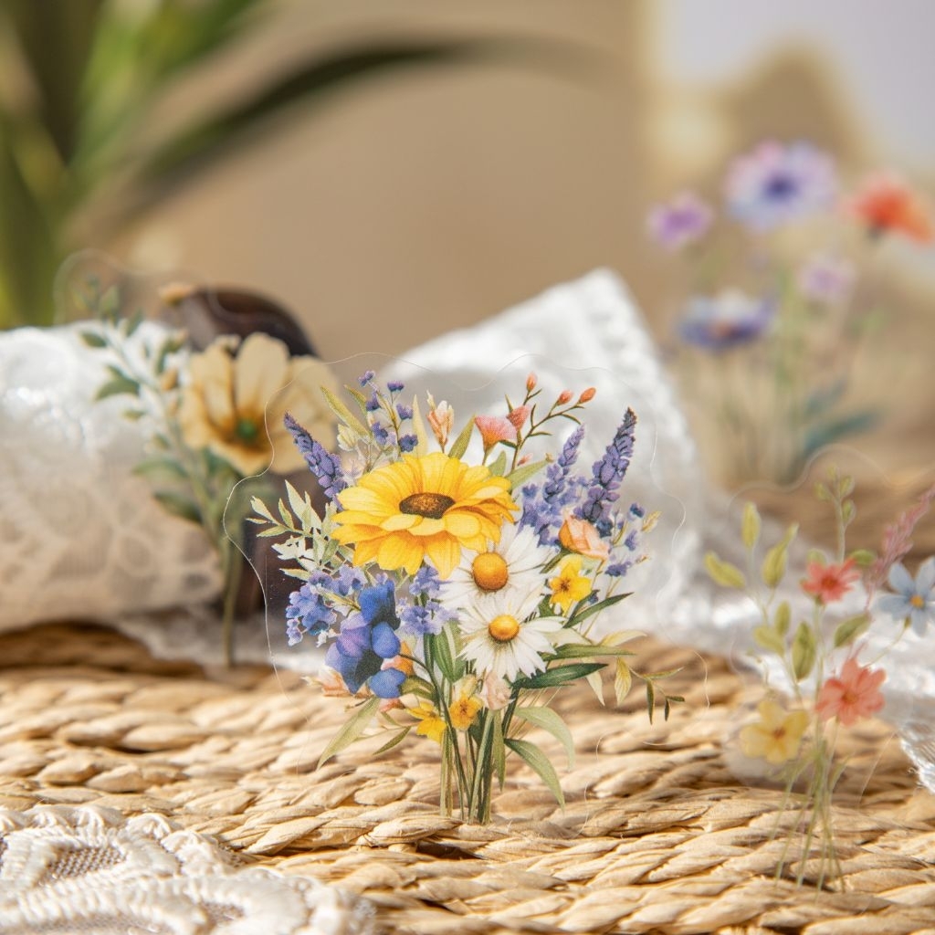 

15pcs PET sticker flower in the air HaGD jurnal diy