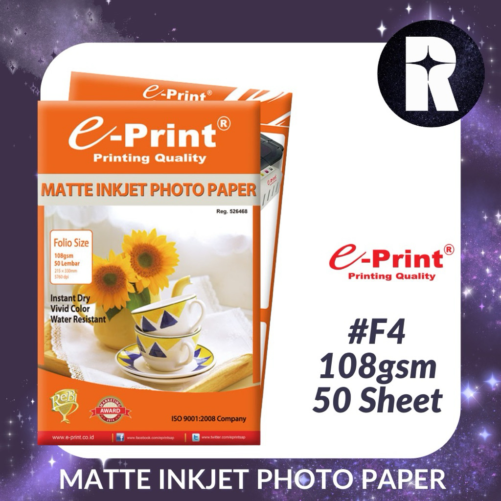 

E-PRINT KERTAS MATTE INKJET 108 GR A4 100S