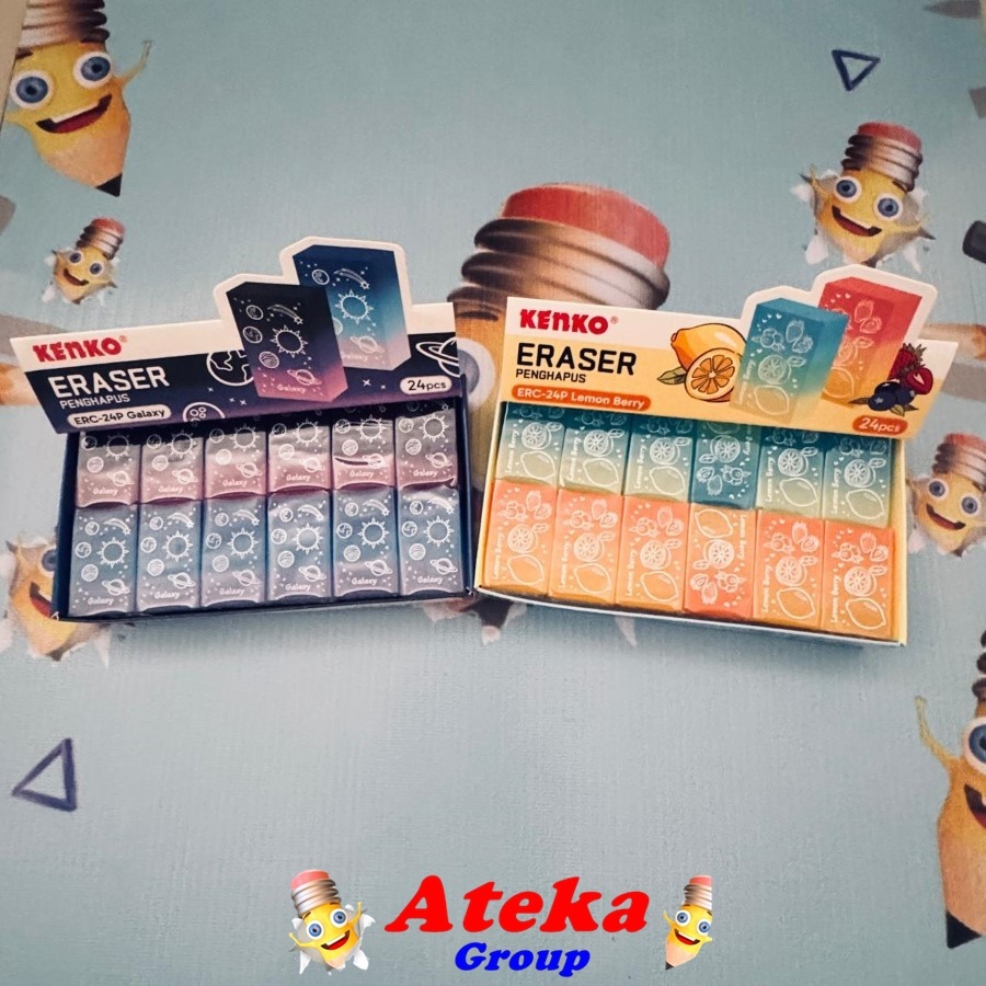 

[BOX/24PCS] Kenko Eraser ERC-24P Cute Gradation Eraser GALAXY - LEMON