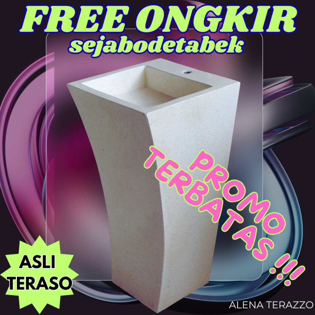 ALENA TERAZZO WASTAFEL TERASO MINIMALIS UNIK WASTAFEL CUCI TANGAN T80