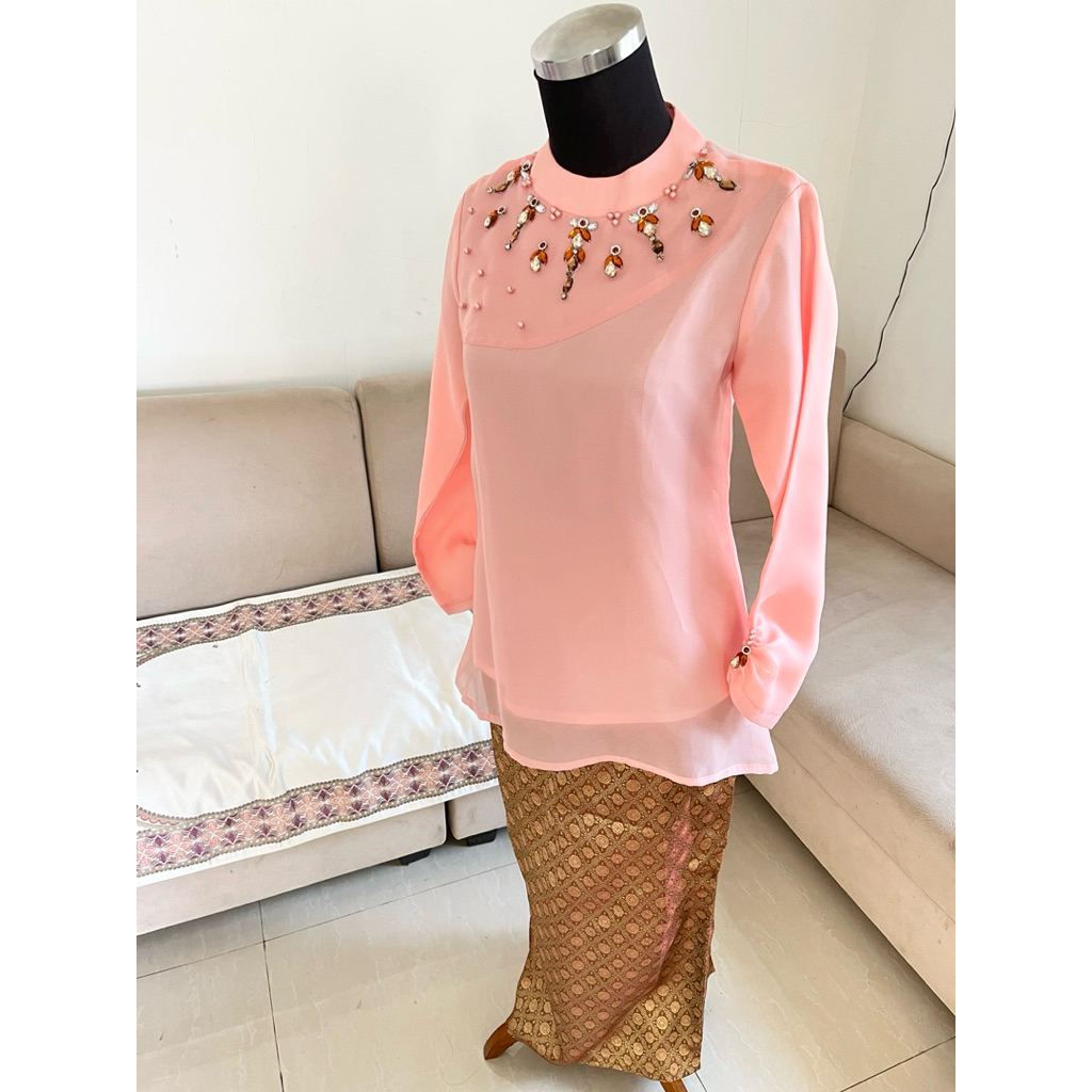 SET BLOUSE ORGANZA + SONGKET - OOTD KONDANGAN