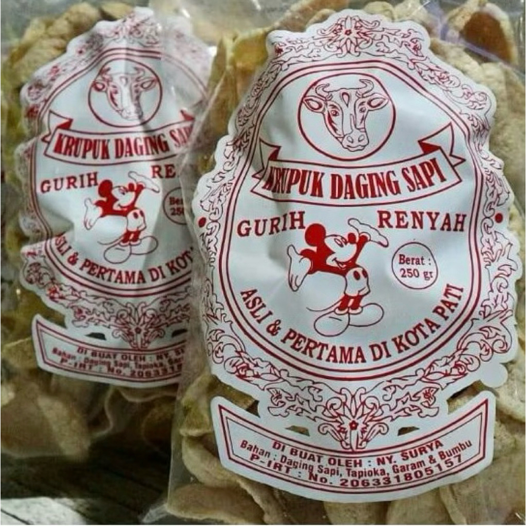 

Krupuk daging sapi asli pati krupuk bakso surya matang 250gr