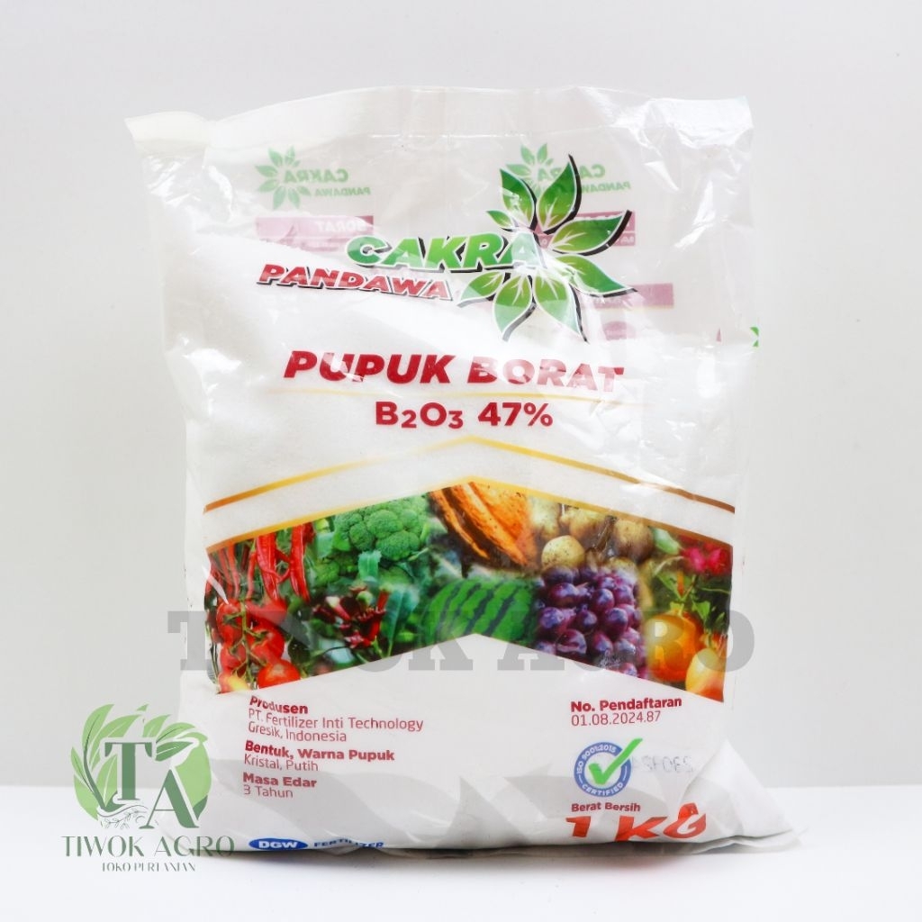 Pupuk Borat Borate Cakra Pandawa 1 kg - DGW Fertilizer - Pupuk Boron Bunga & Buah Anti Rontok