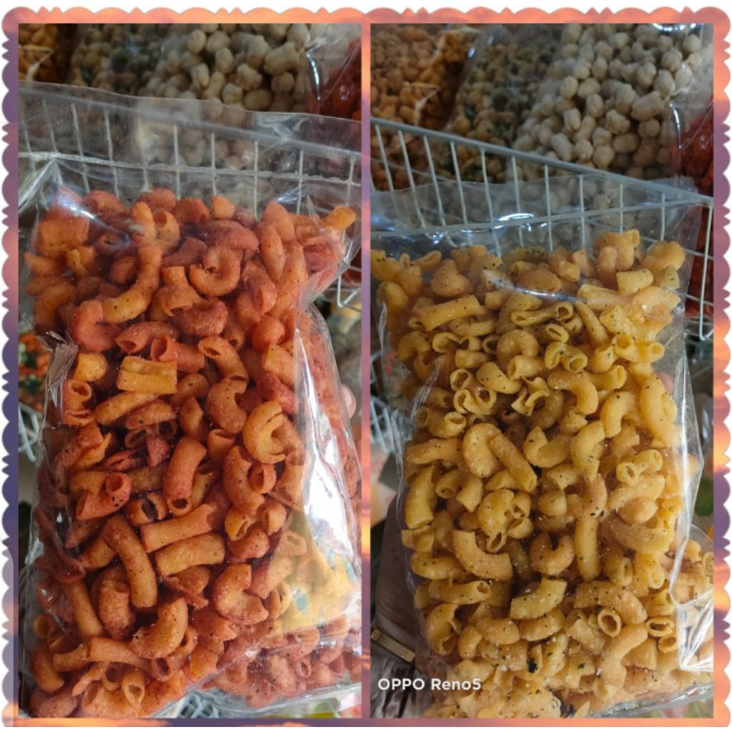 

200 gr makaroni bantat pipa kecil panggang rasa gurih asin pedas dan renyah makanan ringan kiloan murah Snack enak murah meriah