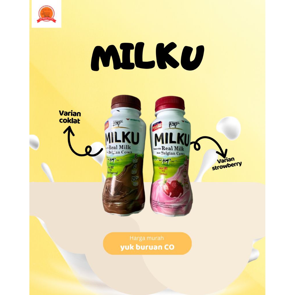 

Susu UHT MILKU 200 ML 1slop isi 12 botol