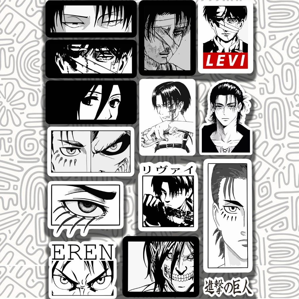 

Stiker Case Anime Attack on Titan Levi Eren Yeager | Sticker Laptop Helm HP