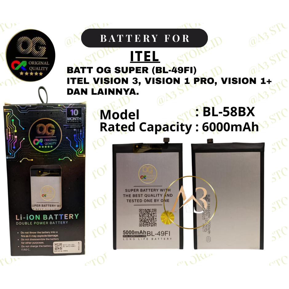 BATRAI OG SUPER ITEL VISION 1 / VISION 1 PRO / VISION 1+ / VISION 3