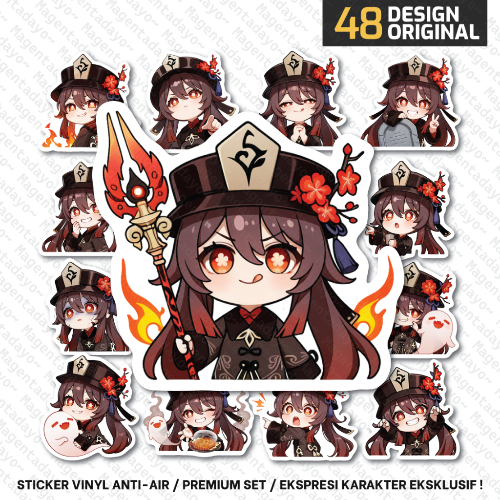 

Stiker Set HU TAO HUTAO Genshin Impact Vinyl Anti-air Waterproof Sticker Anime Game Design Original