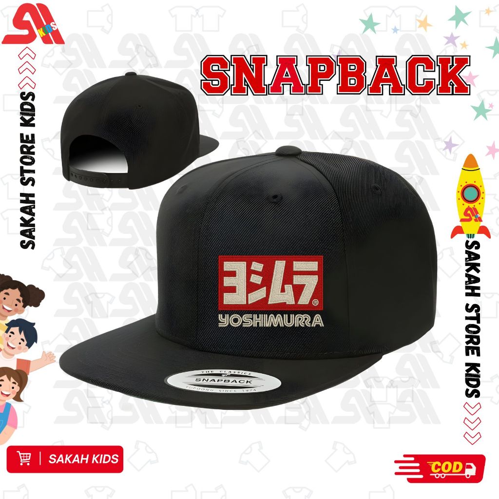 SAKAH Topi SNAPBACK HIPHOP DEWASA YOSHIMURA Topi Hitam