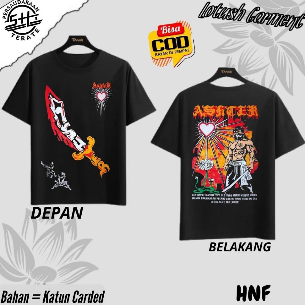 Kaos Khusus Warga Psht -Baju Motif Ashter Sablon - Kaos Keren