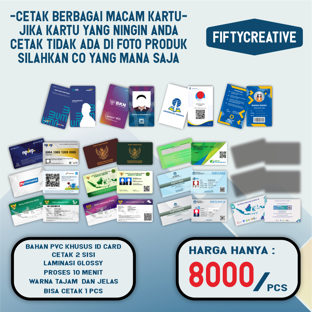

CETAK BERBAGAI MACAM KARTU BAHAN PVC TEBAL | JASA CETAK KARTU BERGARANSI ANTI LUNTUR