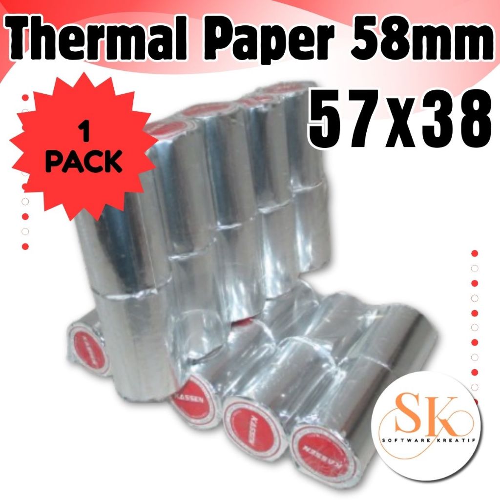 

Kertas Kasir Thermal 58mm (57x38mm) 1 Pack