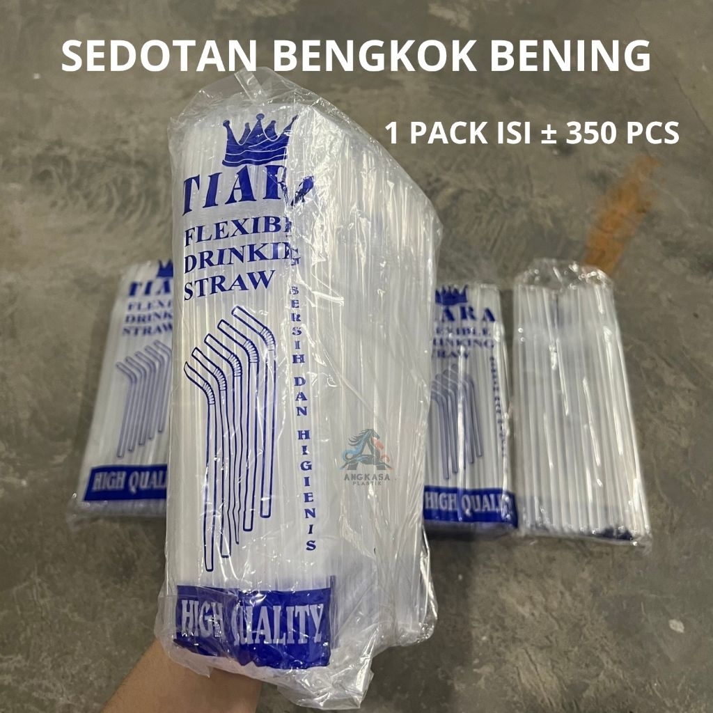 (350 pcs) Sedotan Bengkok Bening / sedotan bening high quality / sedotan bening bengkok / sedotan pl