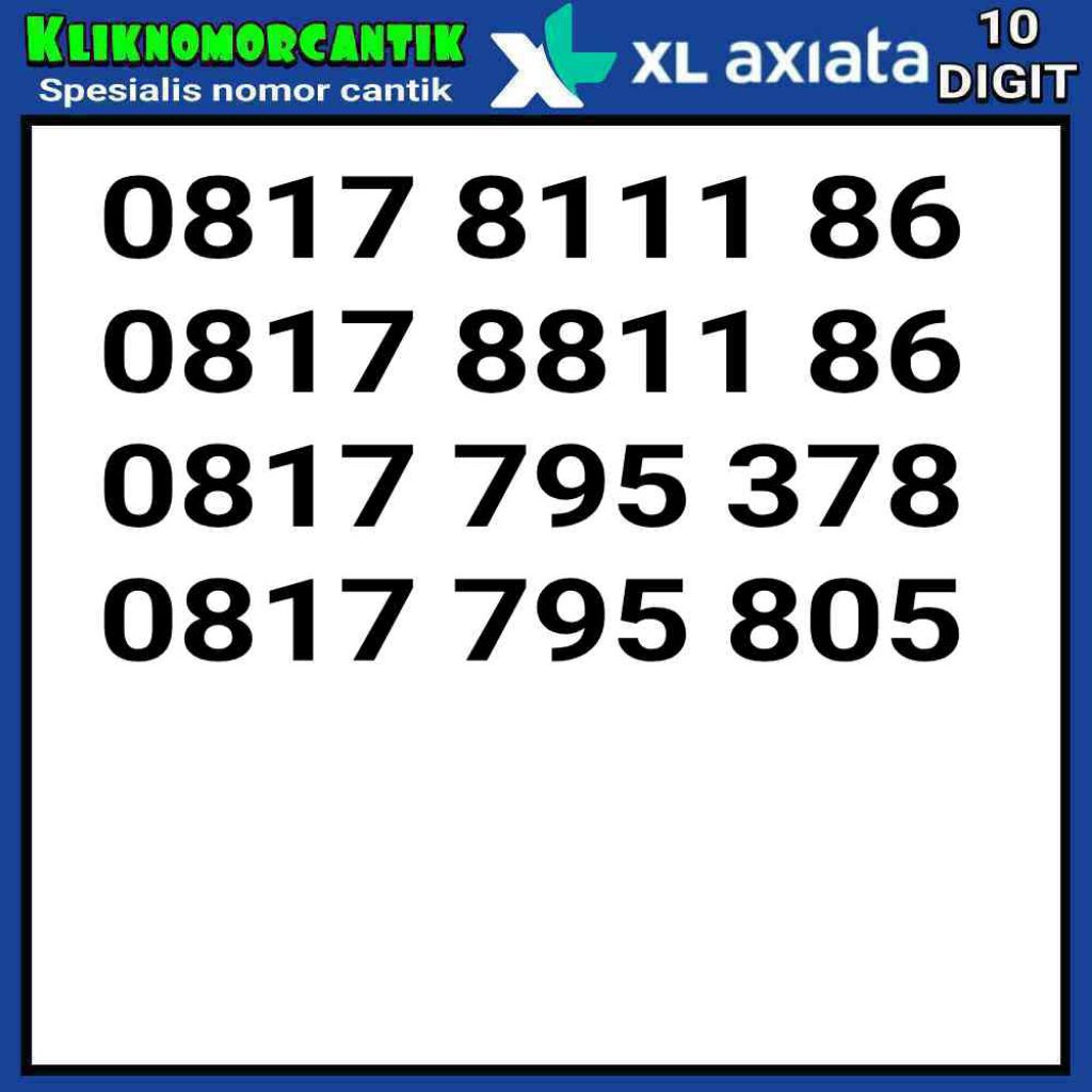 nomor cantik XL 10 Digit 4G&5G kartu perdana XL 10 Angka A8