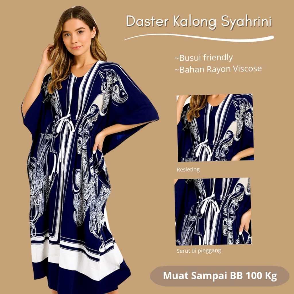DELOFI Homewear Daster Kalong Syahrini Jumbo Maxi Dress Busui Premium Rayon Viscose