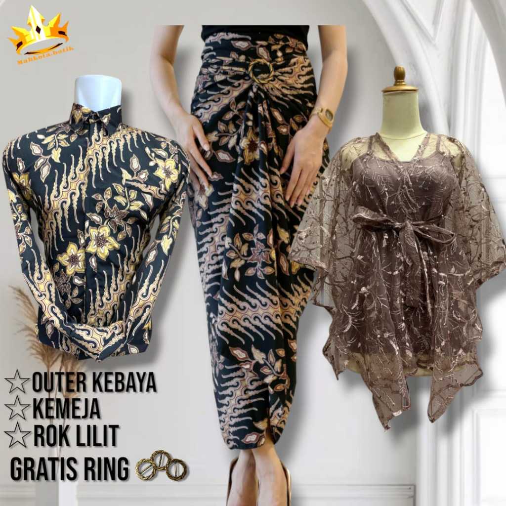 baju couple kemeja batik pria dan rok lilit wanita kemeja kondangan couple cocok untuk acara kondang
