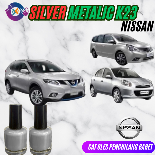 Cat Oles Briliant Silver Metalic K23 Nissan March Grand Livina Xtrail Serena X Trail Silver Metalik