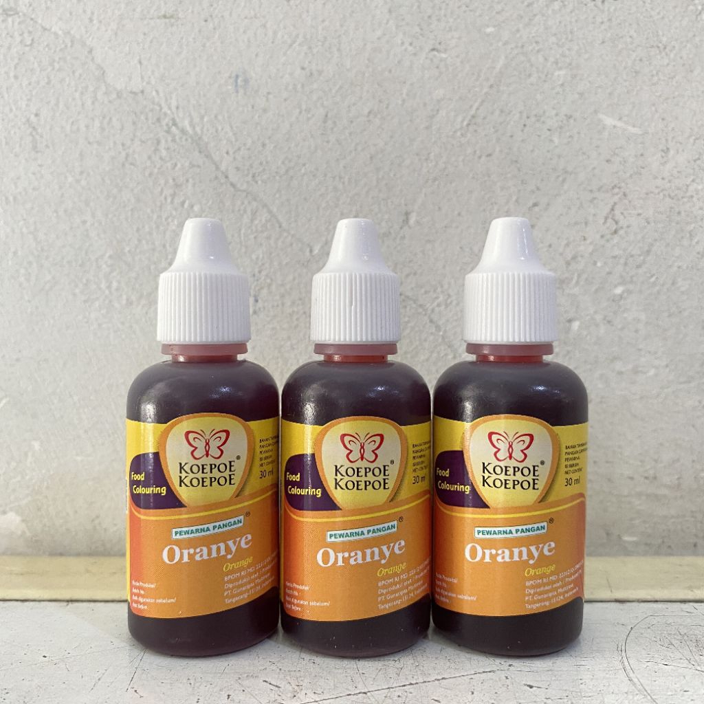 

Pewarna ORANYE koepoe koepoe 30ml | pewarna oren | pewarna kupu kupu
