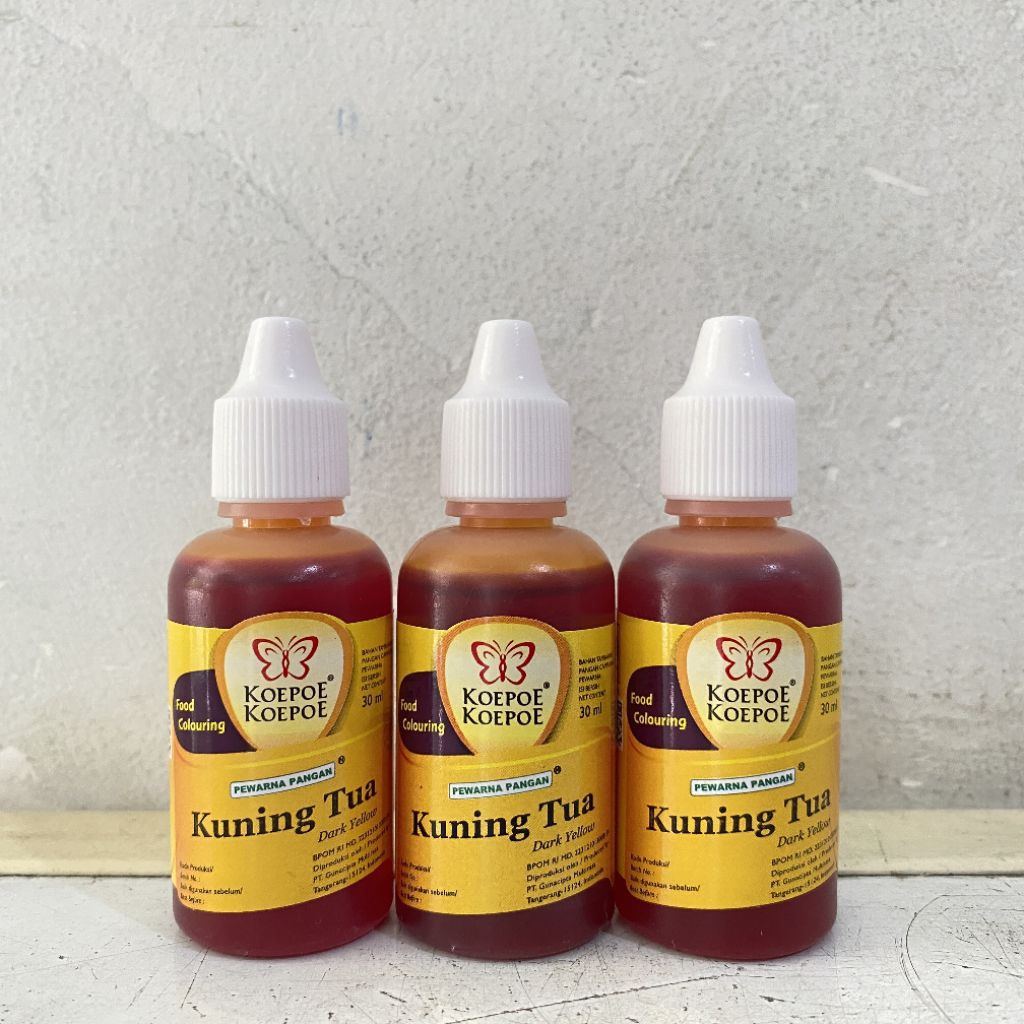 

Pewarna KUNING TUA koepoe koepoe 30ml | pewarna kuning tua | pewarna kupu kupu