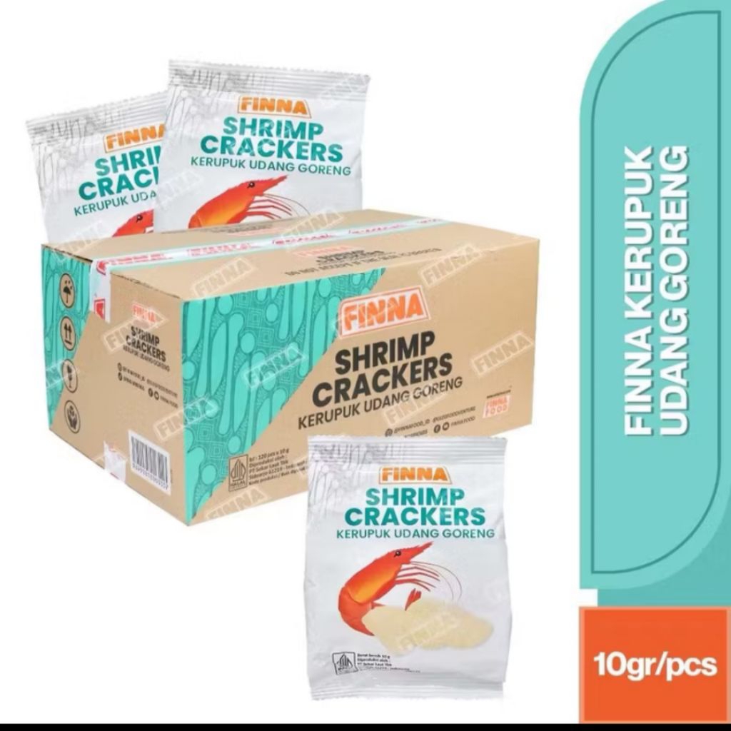 

Finna Shrimp Crackers Kerupuk Udang Goreng 1 Dus Isi 120 bungkus @10gr