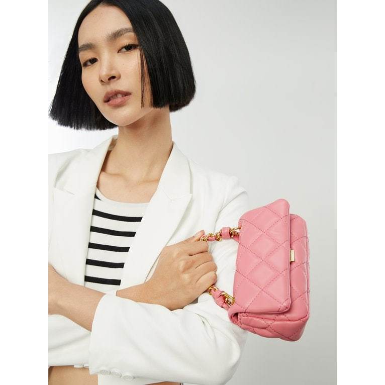Pomelo Front Flap Crossbody Bag - Pink