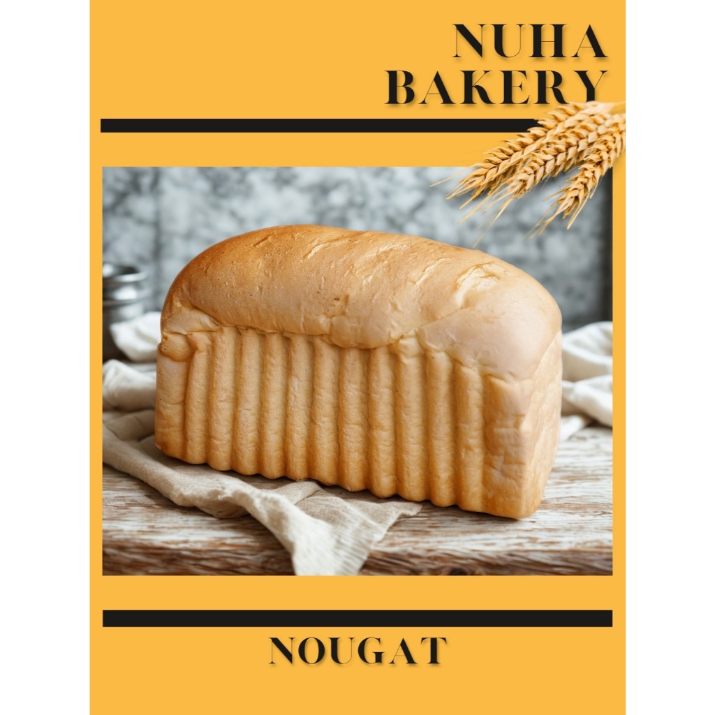 

Roti Gempal - Nogat - Tawar Jadul - uk. 20 cm x 8 cm x 10 cm - NOUGAT JADUL - 300 gram