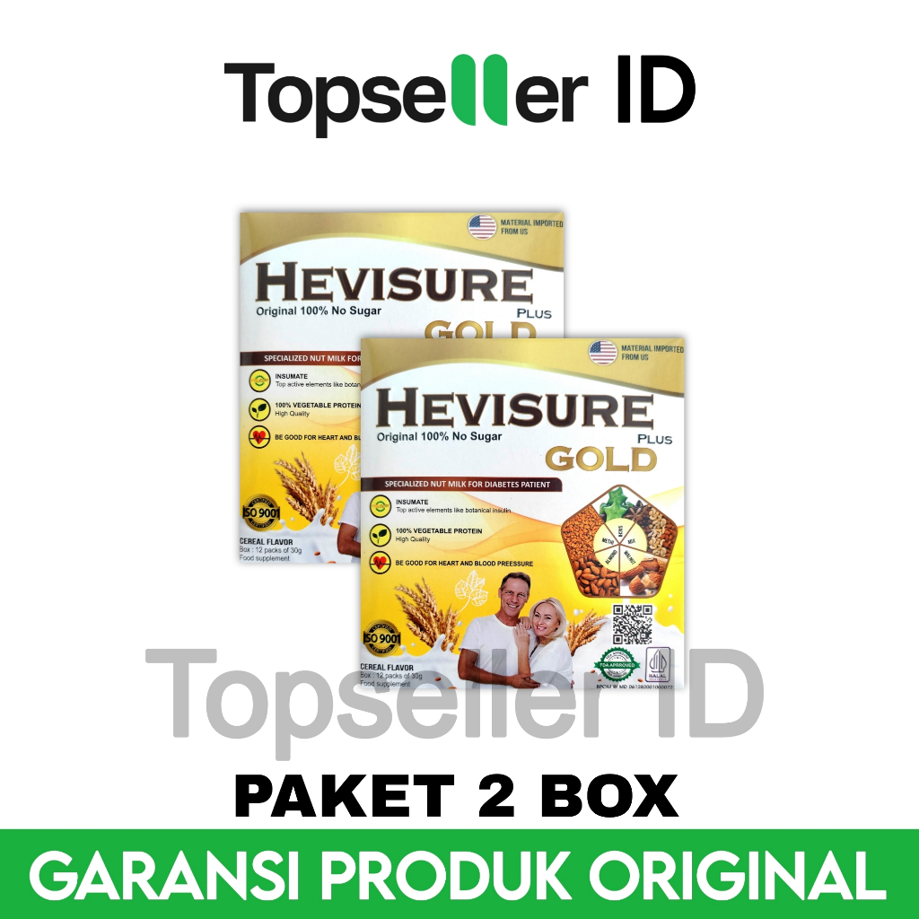 

2 Box Hevisure Gold Susu Obat Diabetes Kencing Manis Insulin Pankreas Original Asli