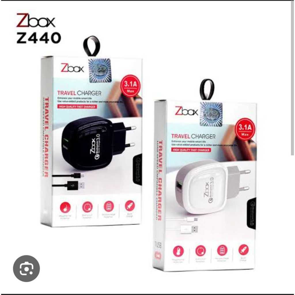 CHARGER Zbox Z440 1usb + kabel type-C Qualcomm 3.1A suport fast charging