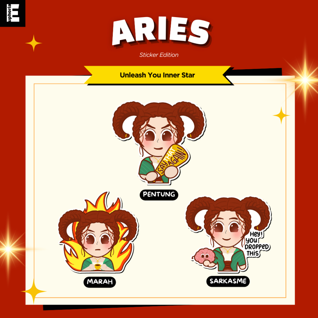 

Stiker Zodiak Aries Satuan Konstelasi Aesthetic Vinyl Anti Air Dekorasi Sticker