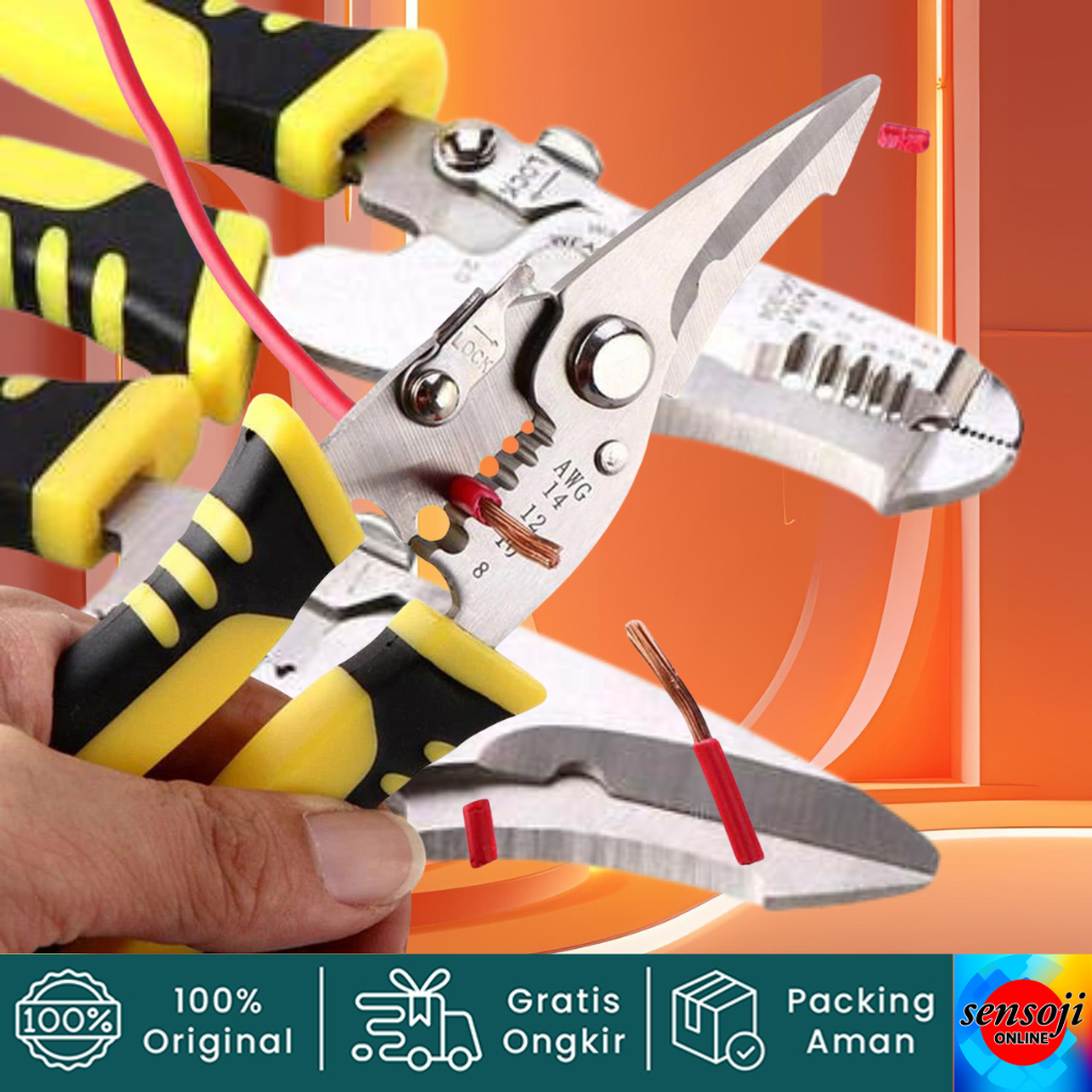 KDK Tang Kupas Kabel Multidungsi Tang Potong Kabel Kawat KDK Pliers Cable Stripper