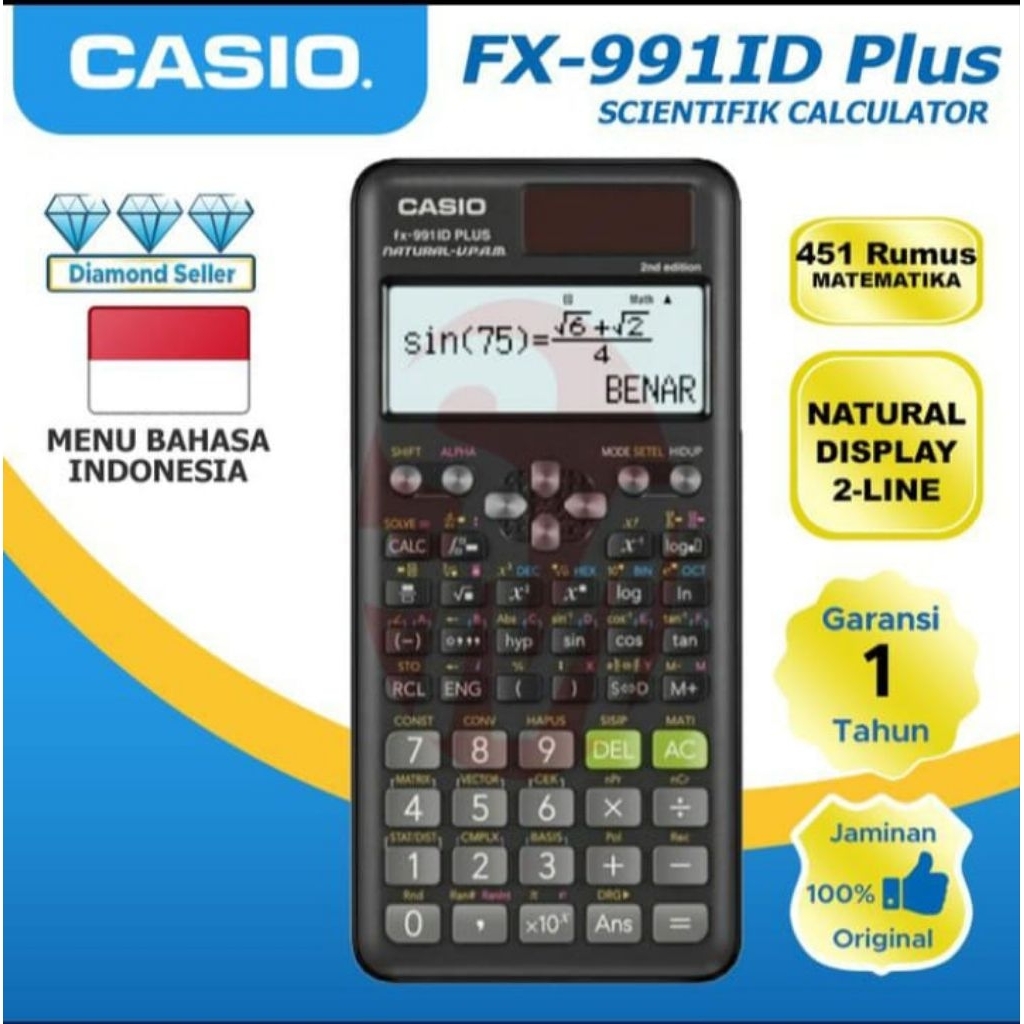 

Calculator Casio FX 991 ID Plus 451 Fungsi Matematika.