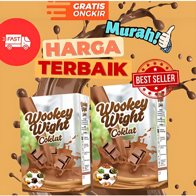 

2 BOX!! EDISI TERBATAS!! PROMO!!! Wookey Weight Susu Penambah BB Ampuh/Full Nutrisi Alami