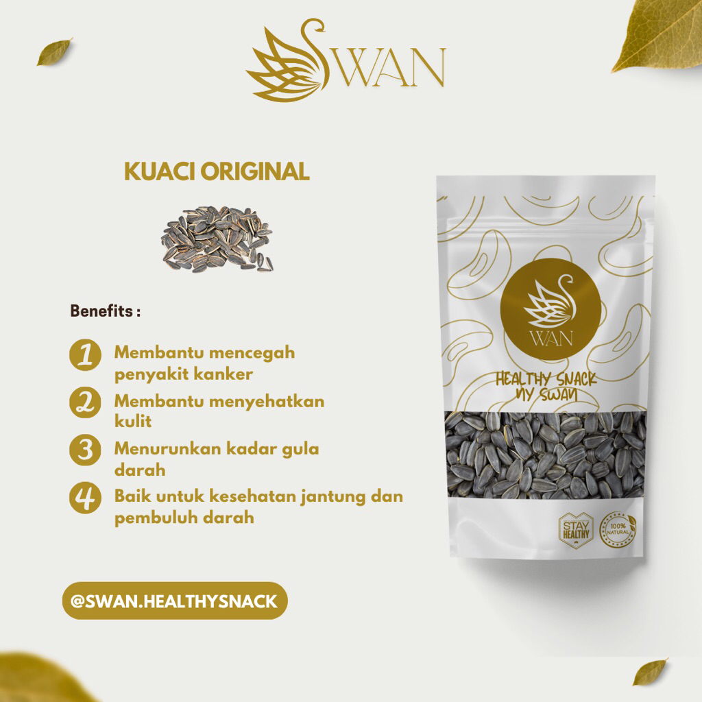 

SWAN - Kuaci Original Biji Bunga Matahari Kulit / Kwaci Rebo Caramel Snack Sehat