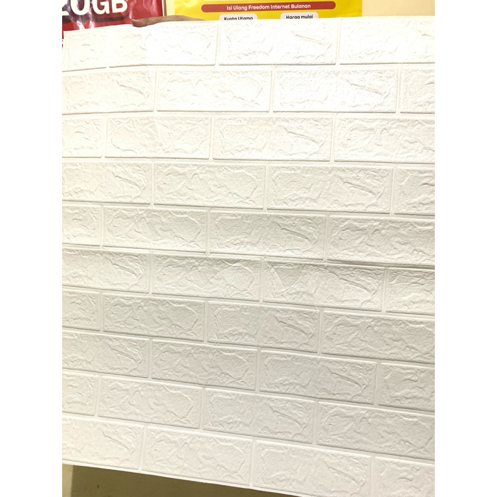 Wallpaper Foam Dinding 3D Motif Bata Putih Anti Air – Dekorasi Rumah Minimalis Modern