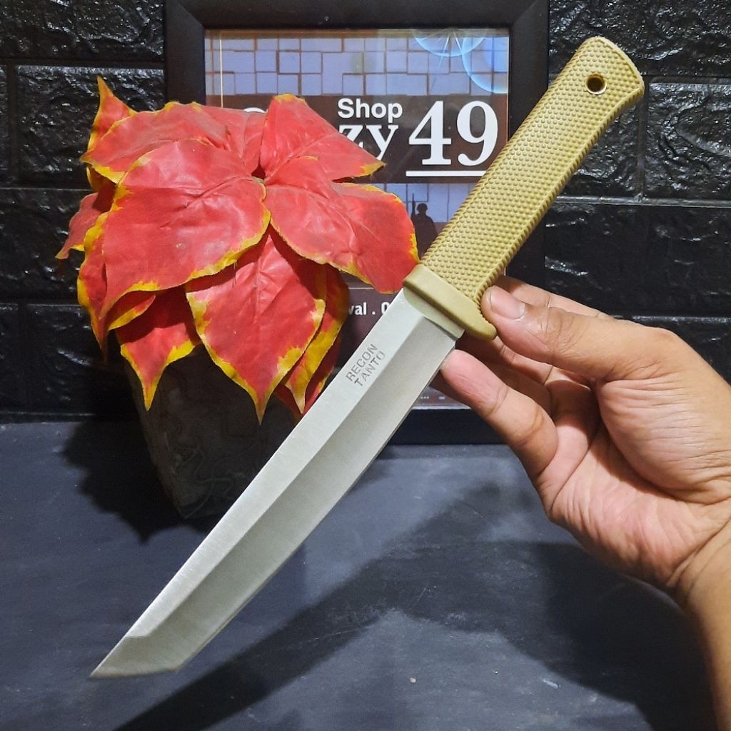 Pisau Survival Outdoor Recon Tanto SK5-1 Cold Steel Brown Include Sarung