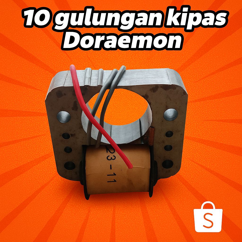 10 gulungan kipas angin Doraemon