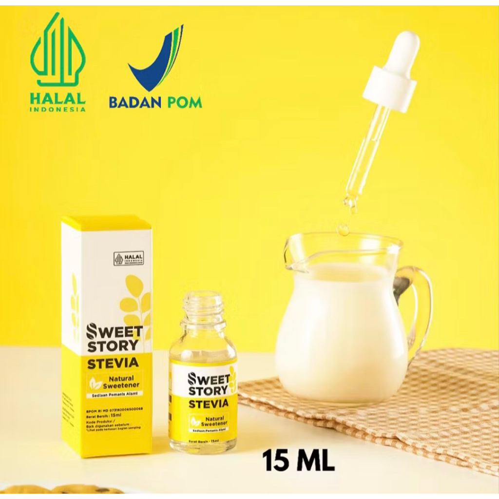

Sweet Story Stevia Cair 15 ml Pemanis Alami Pengganti Gula 0 Kalori 0 Gula