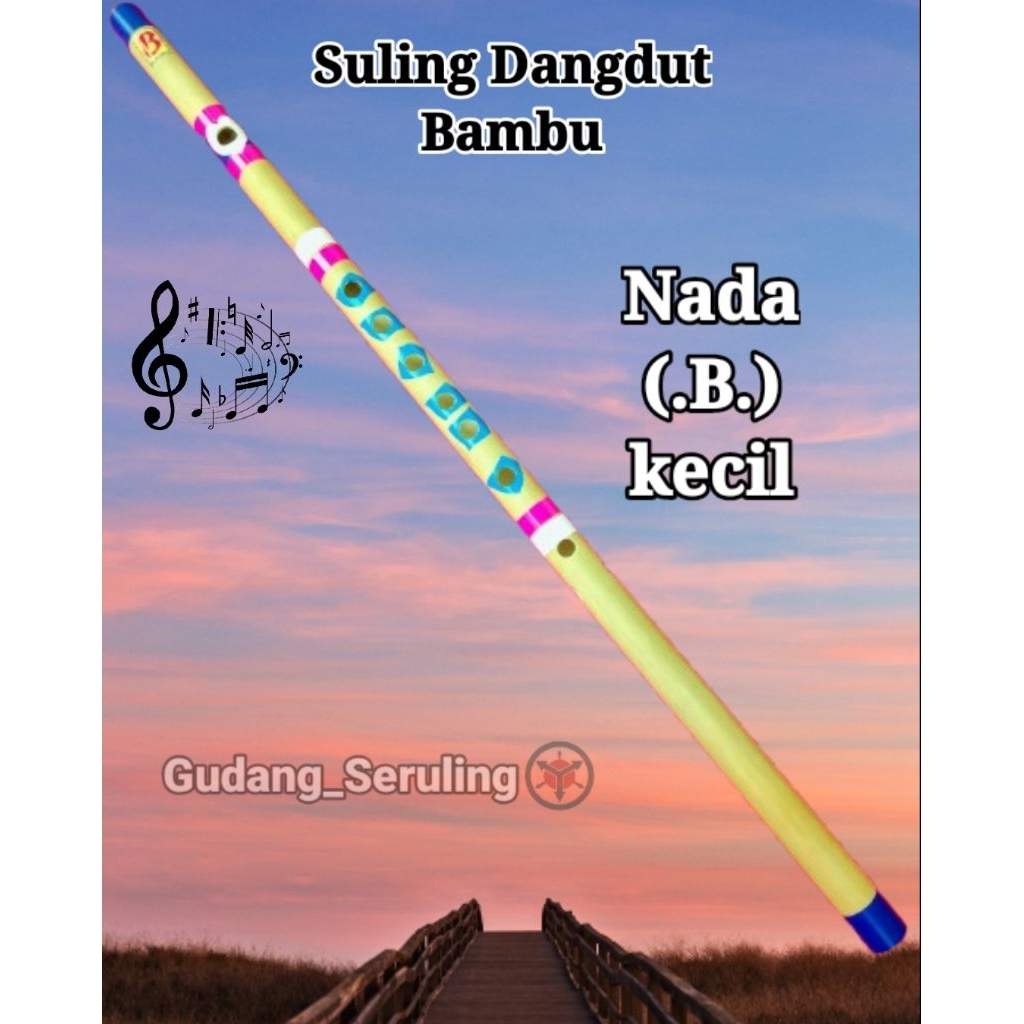 Suling bambu dangdut nada B kecil, Suling bangsing, Suling dangdut murah