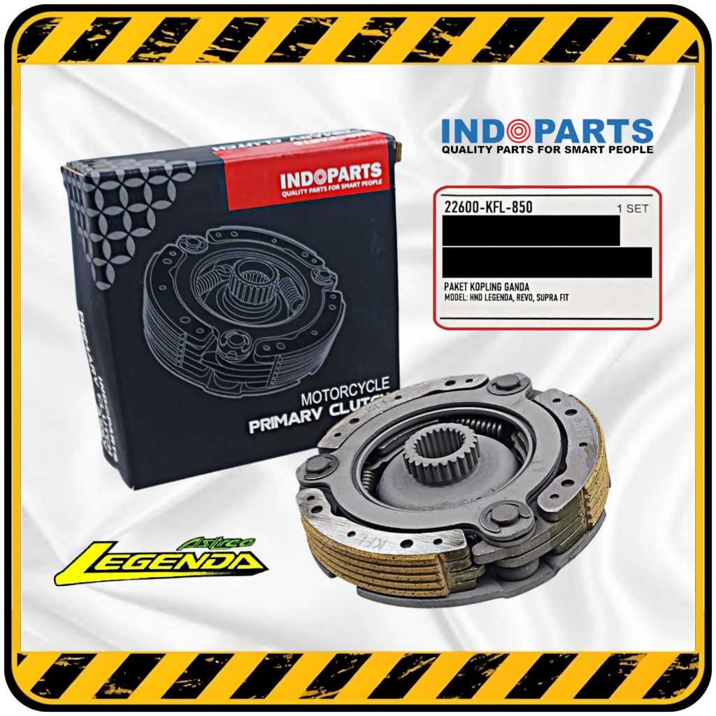 INDOPARTS >> Kampas Kopling Ganda Komplit / Assy / Set Honda LEGENDA | REVO | SUPRA FIT NEW dsb