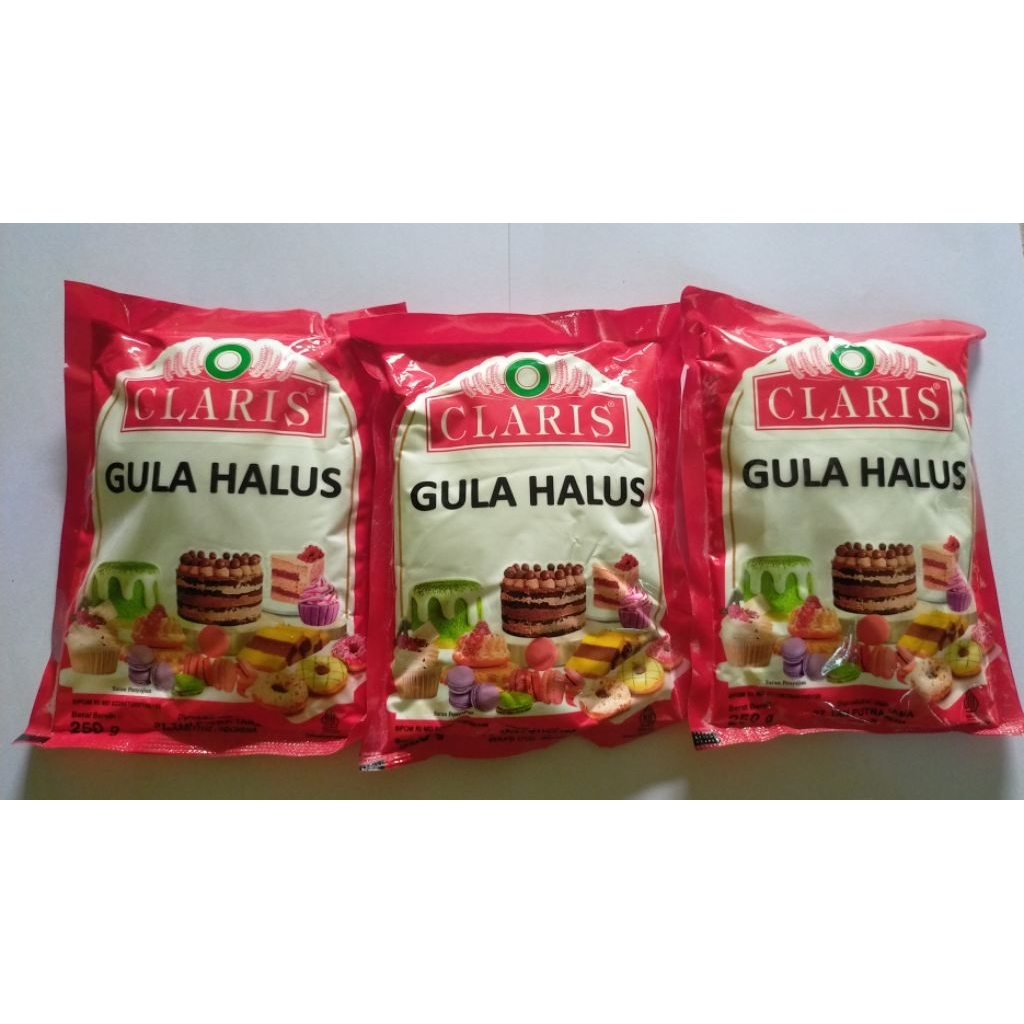 

Paket isi 3 Lebih Murah Gula halus claris 250 Gram