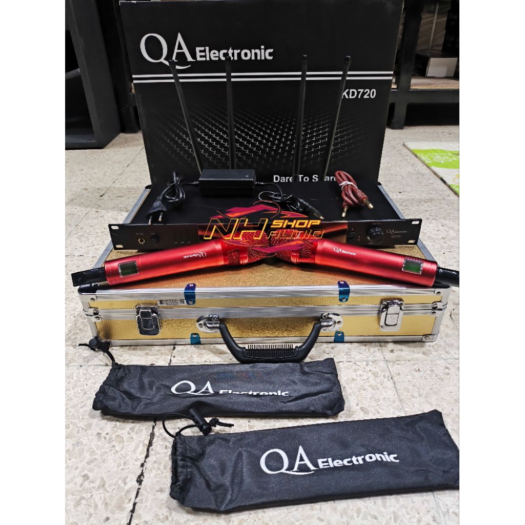 Mic Wireless QA ELECTRONIC KD720  KD 720 Warna RED / MERAH Jarak Jauh Suara Detail Mic Wireless Kd 3