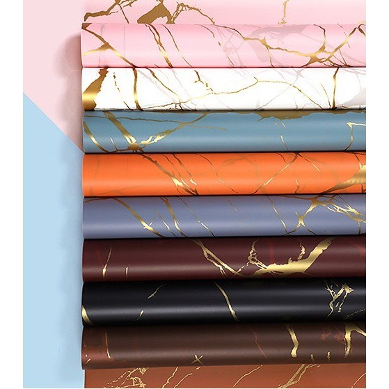 

Kertas Bunga Gold Marble Marmer Cellophane Flower Wrapping Paper