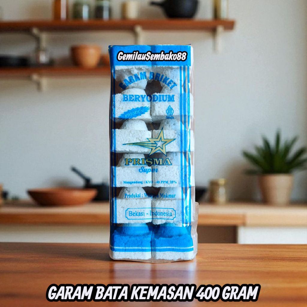 

GARAM BATA PRISMA SUPER BERAT 400 GRAM / GARAM BRIKET BERYODIUM / GARAM BALOK / GAREM / GARAM