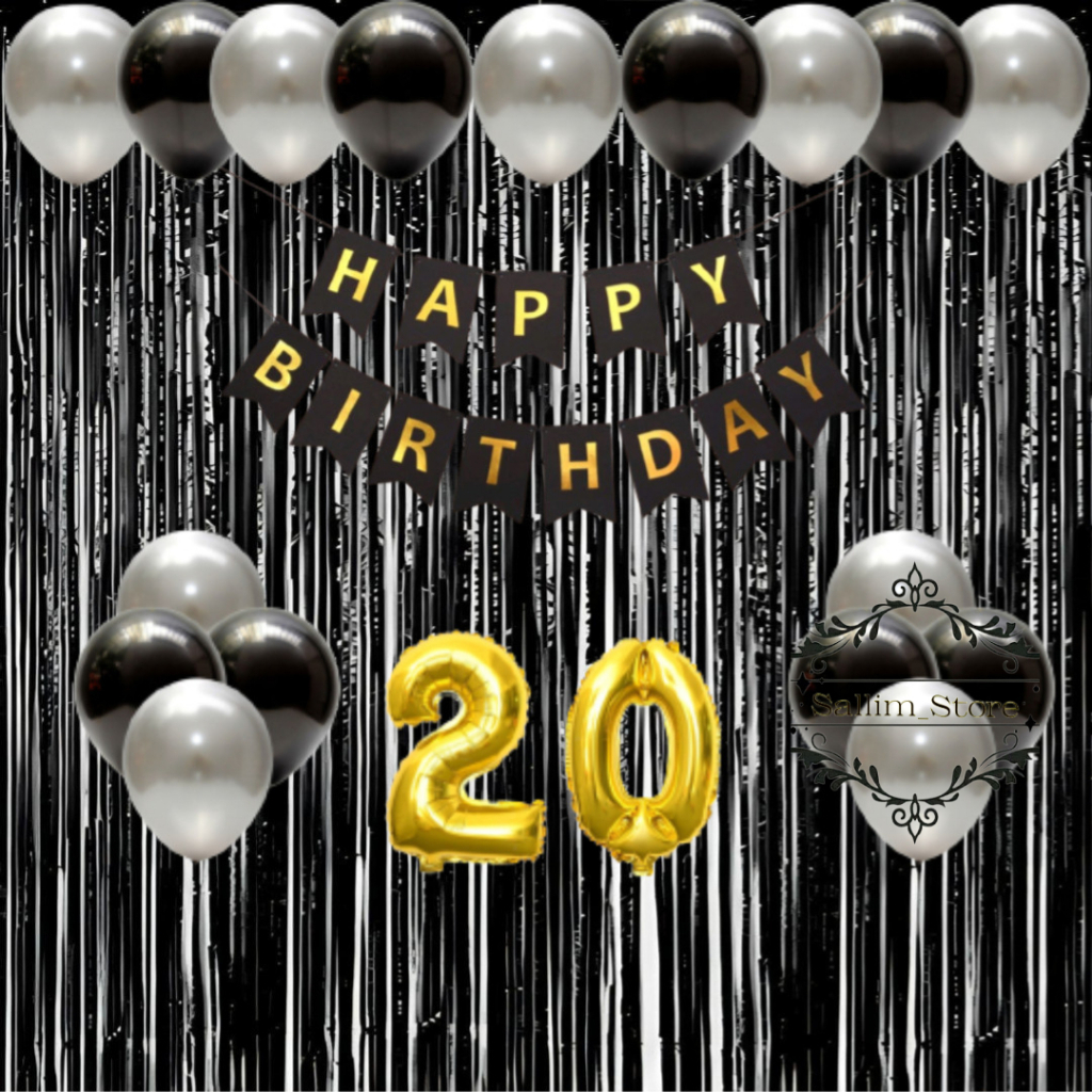 Dekorasi Ulang Tahun Balon Silver Mix Backdrop Happy Birthday Party Anak & Dewasa