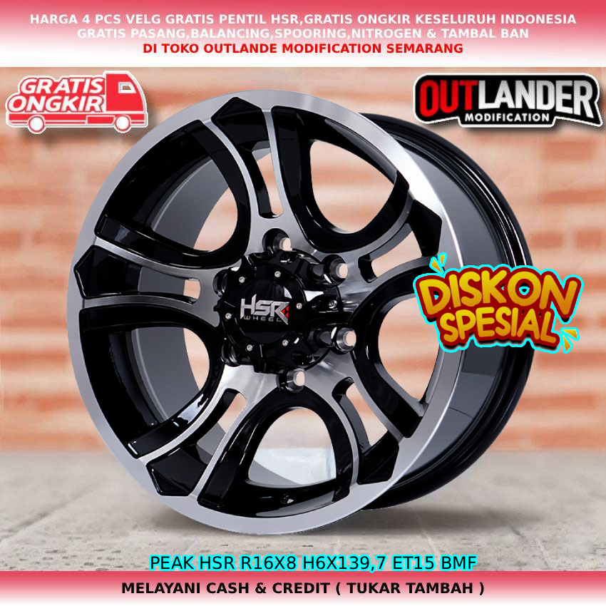 velg mobil Dmax Panther Terrano Colorado Trailblazer BT50 dll velg R16 velg hsr peak R16