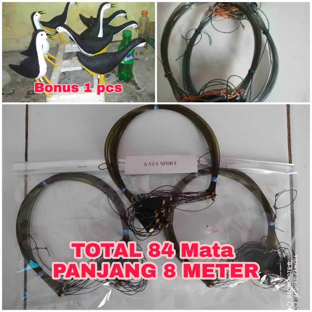 RACIK 84 MATA PANJANG 8 METER JEBAKAN BURUNG RAWA/SAWAH | JEBAKAN RUAK RUAK KAREO | BONUS 1 PCS BONE