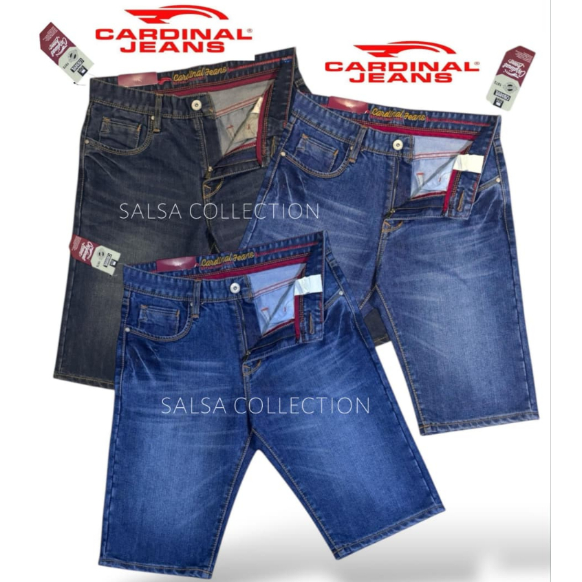 CELANA PENDEK DENIM PRIA / CELANA JEANS CARDINAL PENDEK JUMBO PRIA / CELANA PENDEK CARDINAL REGULER 