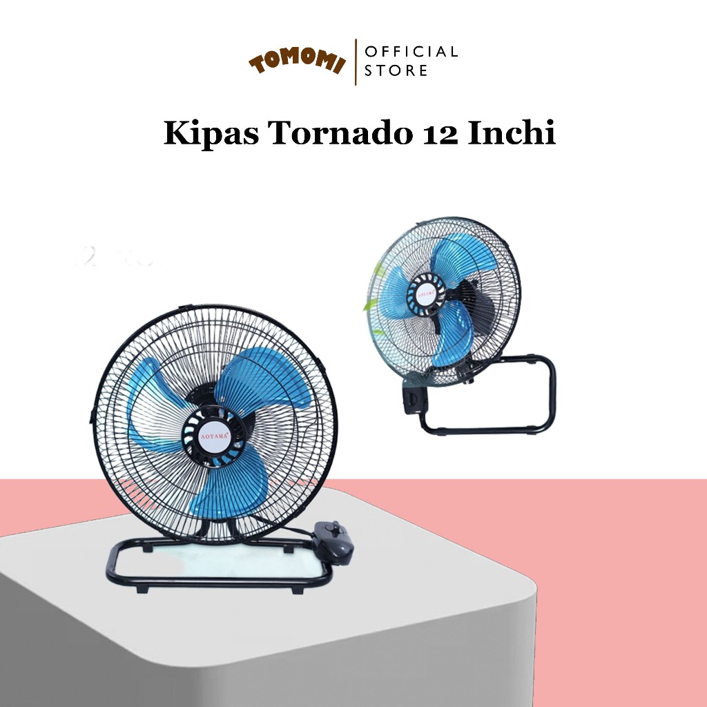 Kipas Angin besi TORNADO 12 inch 2 in1 AOYAMA Bisa Duduk meja Bisa Dinding Garansi Resmi Harga Murah