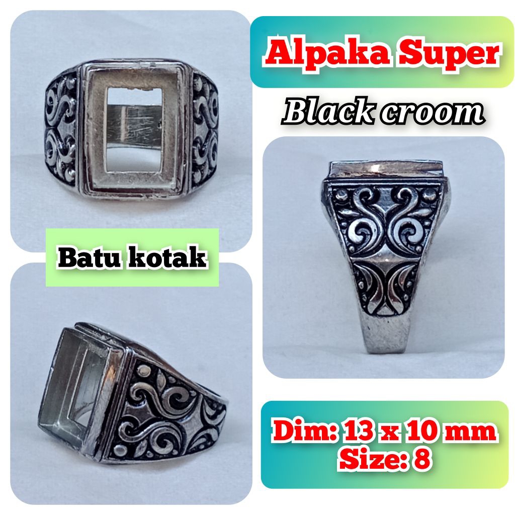 emban batu akik dan permata alpaka super Alpaka tanam model kotak.05